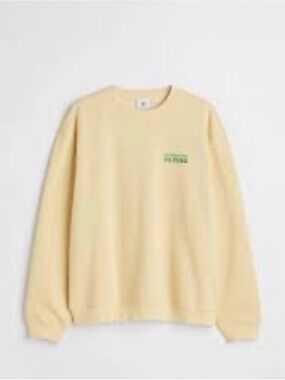 H&M Crewneck Sweatshirt in Butter Yellow
